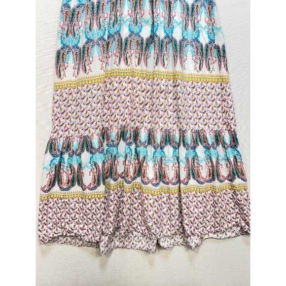 Nhim Womens Paisley Maxi Dress Sze M Multicolor Strappy Summer Beach V-Neck Chic - Picture 11 of 13